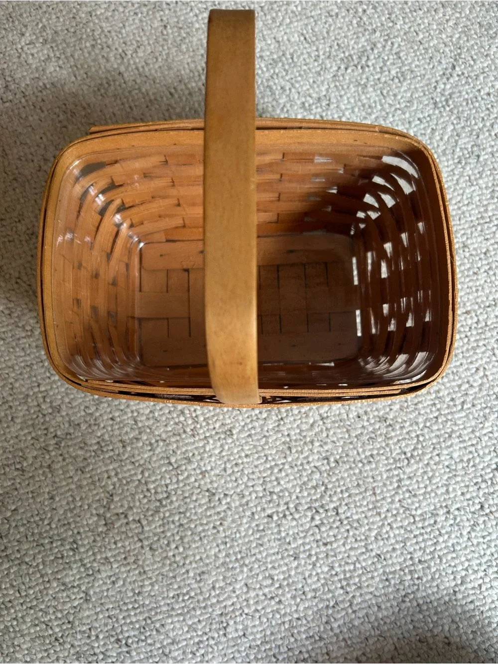 Longaberger Woven Handled Basket - Light Brown